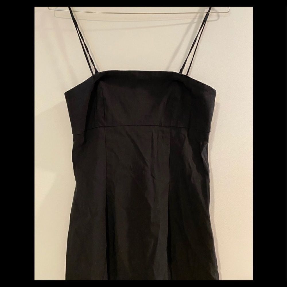 Guess Strapless Black Midi Dress Embroidered Hem Slit NWT Small - Picture 7 of 7